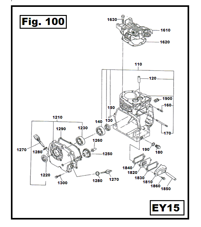 EY15-1210 TAPA MONOBLOCK COMPL. ROBIN