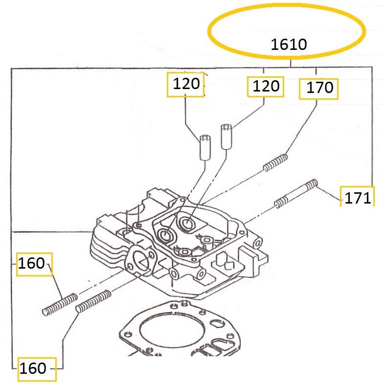 EH12-1610 CABEZA DEL CILINDRO COMPLETA MOTOR EH12-2