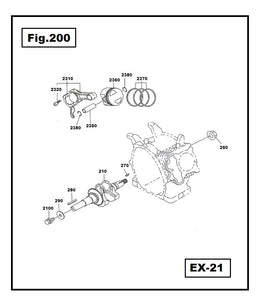 EX21-2350 PERNO PISTON ROBIN