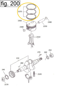 EH12-2370A JUEGO DE ANILLO PISTON 025MM MOTOR EH12-2